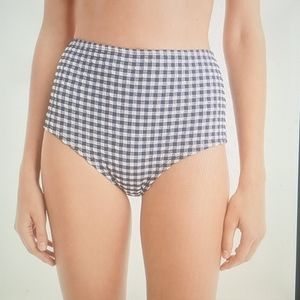 JCrew Navy & White High Waist Pinnup Swim bottom